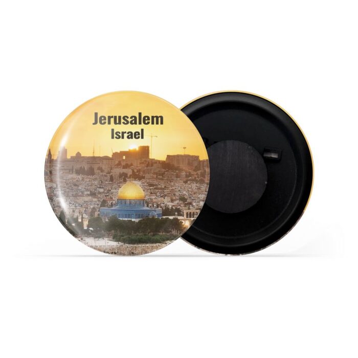 dhcrafts Fridge Magnet Israel Jerlem Israel Glossy Finish Design Pack of 1 (58mm)