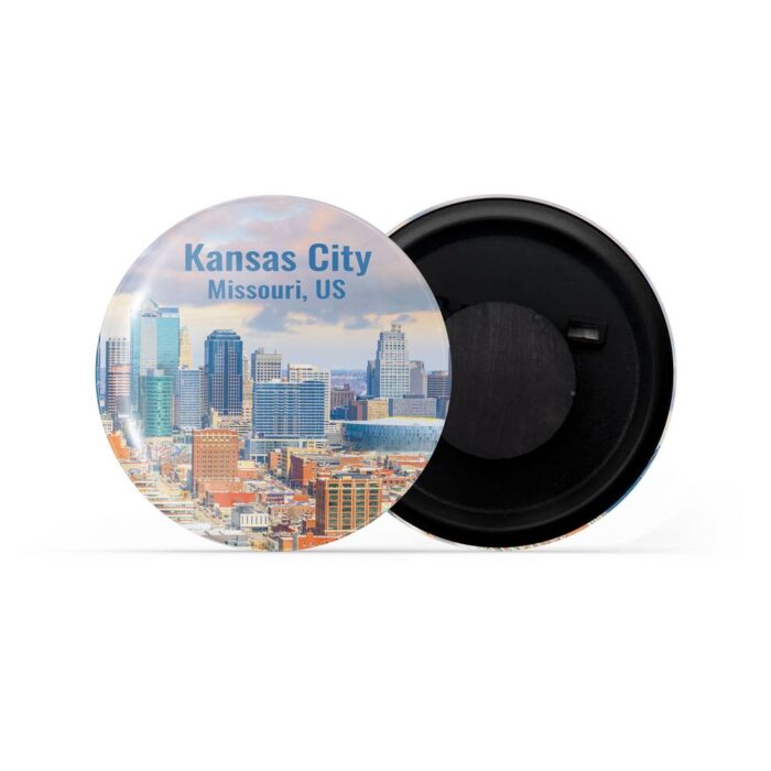 dhcrafts Fridge Magnet USA Kansas City Missouri Glossy Finish Design Pack of 1 (58mm)