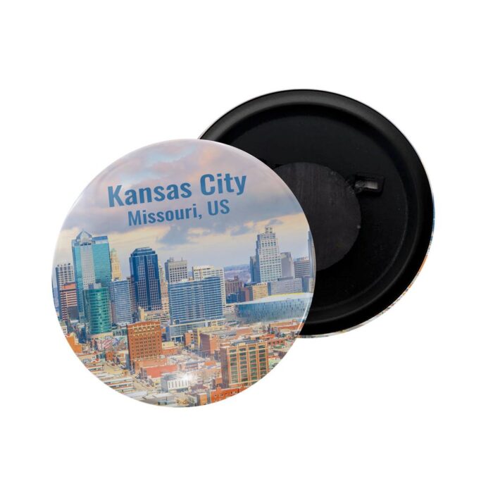 dhcrafts Fridge Magnet USA Kansas City Missouri Glossy Finish Design Pack of 1 (58mm)