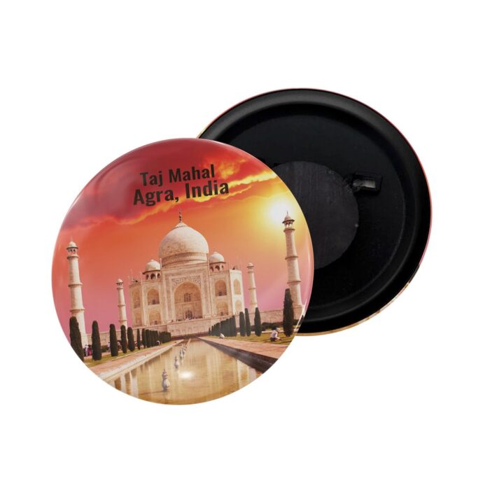 dhcrafts Fridge Magnet India Uttar Pradesh Taj Mahal Agra D2 Glossy Finish Design Pack of 1 (58mm)