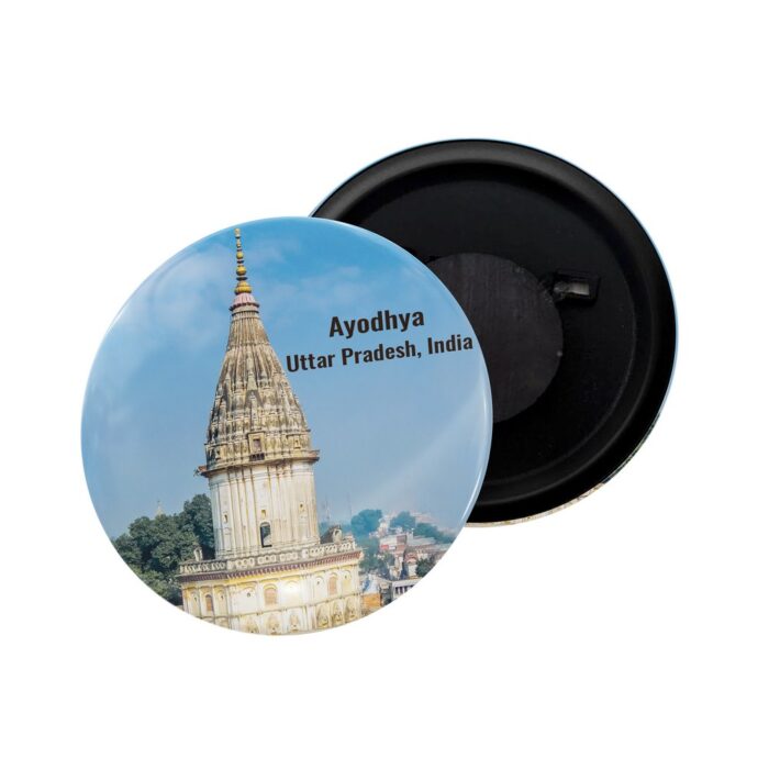 dhcrafts Fridge Magnet India Uttar Pradesh Ayodhya Glossy Finish Design Pack of 1 (58mm)
