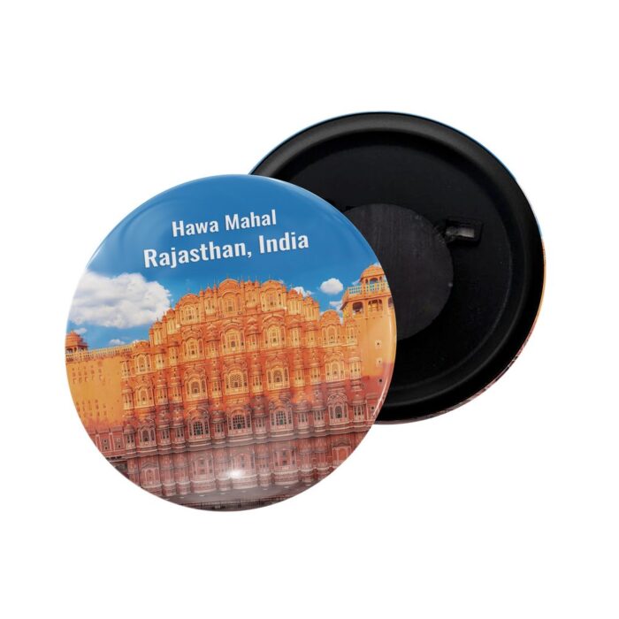 dhcrafts Fridge Magnet India Rajasthan Hawa Mahal Glossy Finish Design Pack of 1 (58mm)