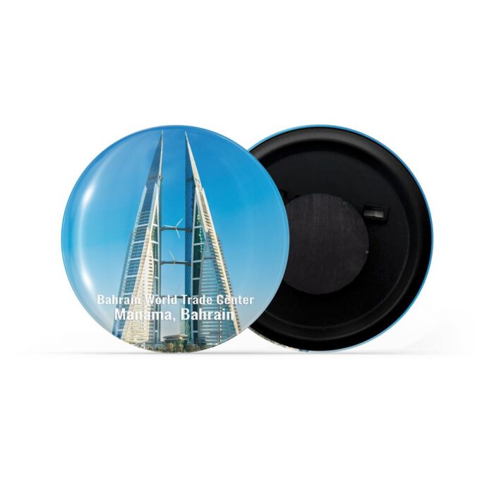 dhcrafts Fridge Magnet Bahrain World Trade Center Manama Glossy Finish Design Pack of 1 (58mm)