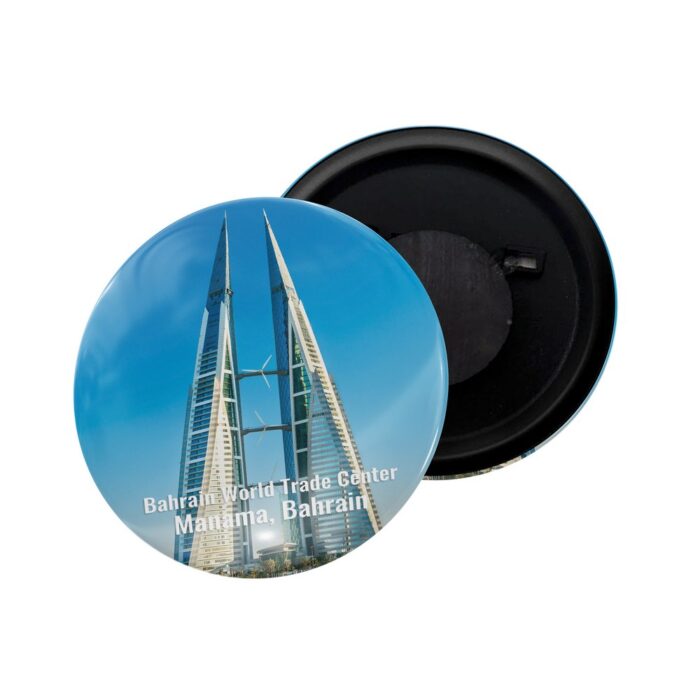 dhcrafts Fridge Magnet Bahrain World Trade Center Manama Glossy Finish Design Pack of 1 (58mm)