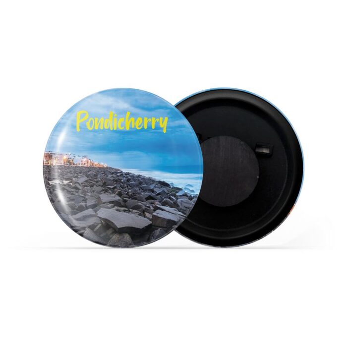 dhcrafts Fridge Magnet Multicolor Pondicherry Glossy Finish Design Pack of 1 (58mm)