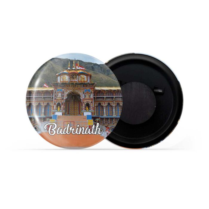 dhcrafts Fridge Magnet Multicolor Badrinath Uttarakhand Glossy Finish Design Pack of 1 (58mm)
