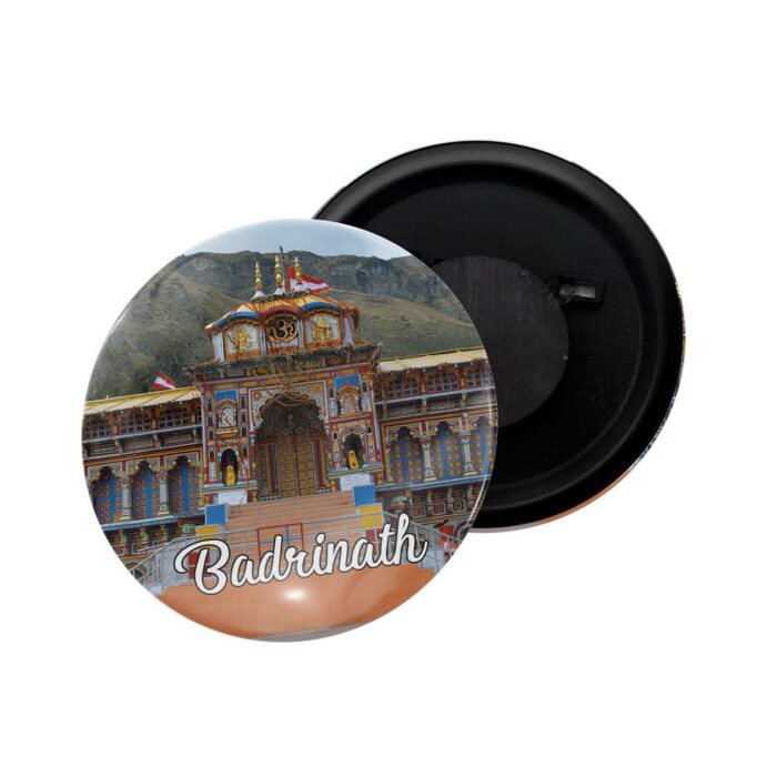 dhcrafts Fridge Magnet Multicolor Badrinath Uttarakhand Glossy Finish Design Pack of 1 (58mm)