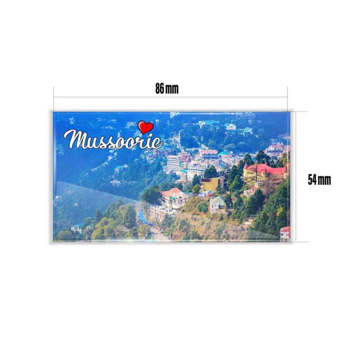 dhcrafts Fridge Magnet Rectangle Acrylic Glass (8.6 x 5.4 cm) Himachal Pradesh Mussoorie D1 Design Pack of 1