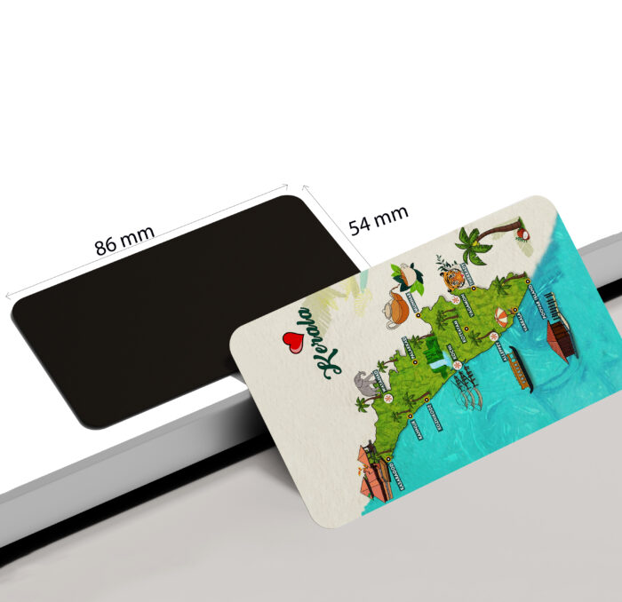 dhcrafts Rectangular Rubber Fridge Magnet / Magnetic Card Multicolor Kerala D1 Design Pack of 1 (8.6cm x 5.4cm)