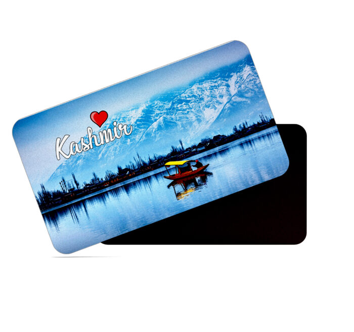 dhcrafts Rectangular Rubber Fridge Magnet / Magnetic Card Multicolor Kashmir D1 Design Pack of 1 (8.6cm x 5.4cm)