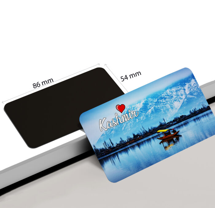 dhcrafts Rectangular Rubber Fridge Magnet / Magnetic Card Multicolor Kashmir D1 Design Pack of 1 (8.6cm x 5.4cm)