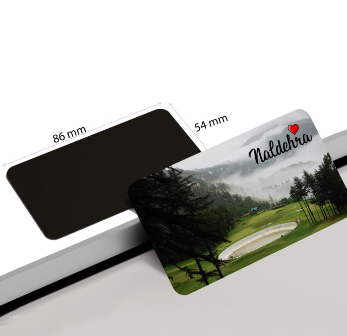 dhcrafts Rectangular Rubber Fridge Magnet / Magnetic Card Multicolor Himachal Pradesh Naldehra Design Pack of 1 (8.6cm x 5.4cm)