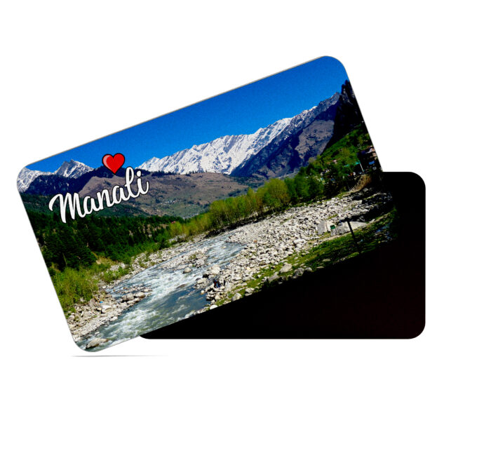 dhcrafts Rectangular Rubber Fridge Magnet / Magnetic Card Multicolor Tamil Nadu Manali Design Pack of 1 (8.6cm x 5.4cm)