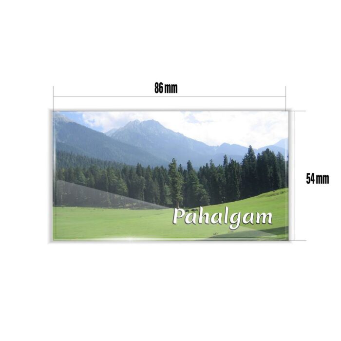 dhcrafts Fridge Magnet Rectangle Acrylic Glass (8.6 x 5.4 cm) Jammu And Kashmir Pahalgam Design Pack of 1