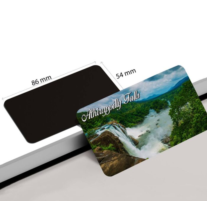 dhcrafts Rectangular Rubber Fridge Magnet / Magnetic Card Multicolor Kerala Athirapilly Falls Design Pack of 1 (8.6cm x 5.4cm)