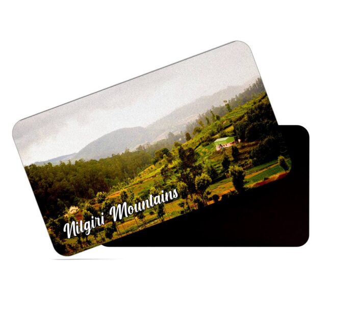 dhcrafts Rectangular Rubber Fridge Magnet / Magnetic Card Multicolor Tamil Nadu Nilgiri Mountains Design Pack of 1 (8.6cm x 5.4cm)