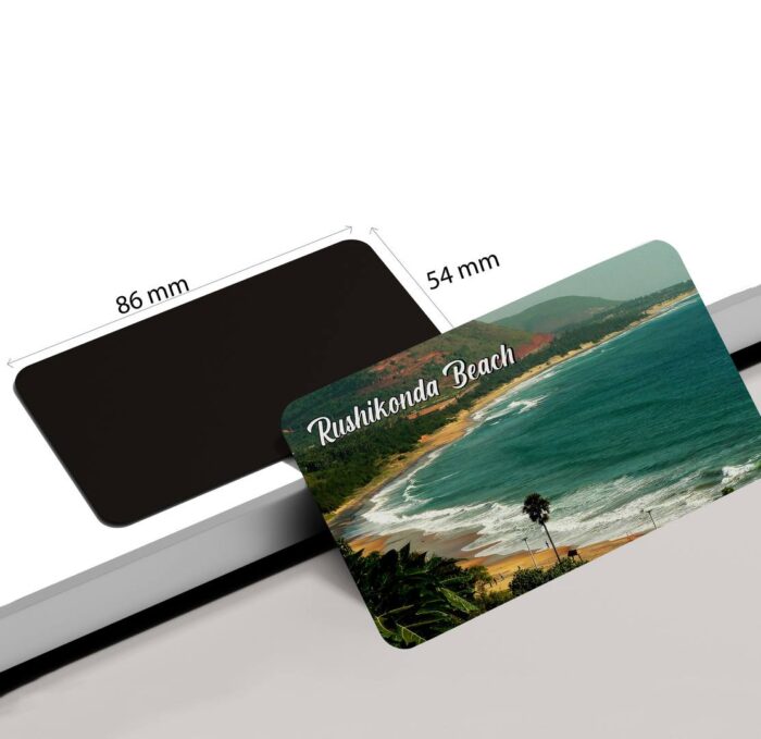 dhcrafts Rectangular Rubber Fridge Magnet / Magnetic Card Multicolor Andhra Pradesh Rushikonda Beach Design Pack of 1 (8.6cm x 5.4cm)