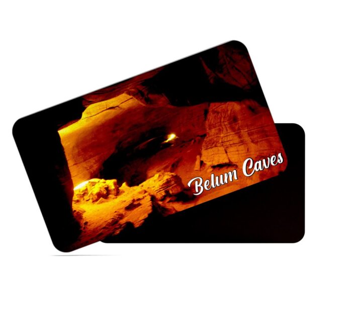 dhcrafts Rectangular Rubber Fridge Magnet / Magnetic Card Multicolor Andhra Pradesh Belum Caves Design Pack of 1 (8.6cm x 5.4cm)