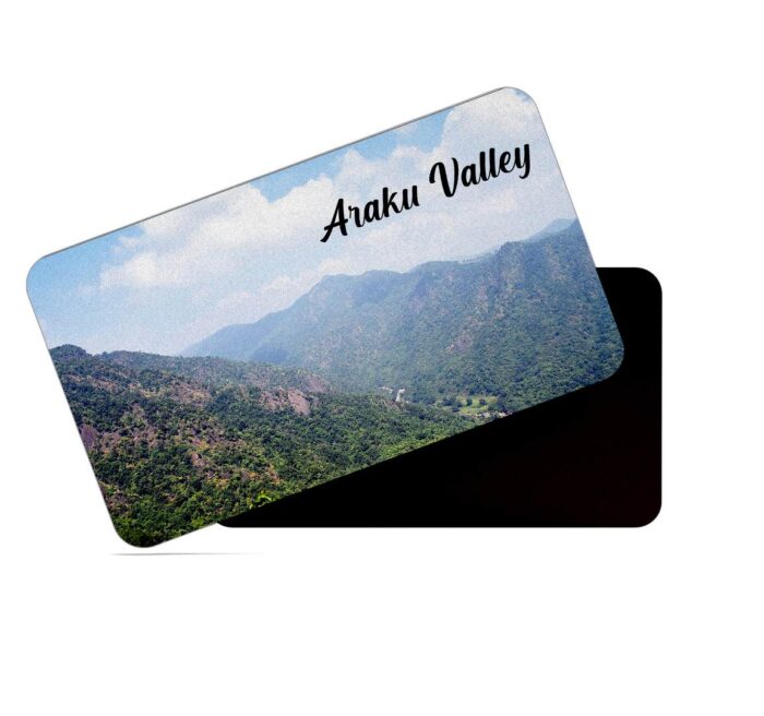 dhcrafts Rectangular Rubber Fridge Magnet / Magnetic Card Multicolor Andhra Pradesh Araku Valley Design Pack of 1 (8.6cm x 5.4cm)